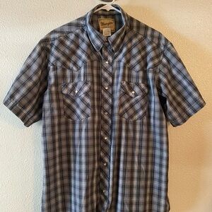 Wrangler Blue Casual Button Down Shirt